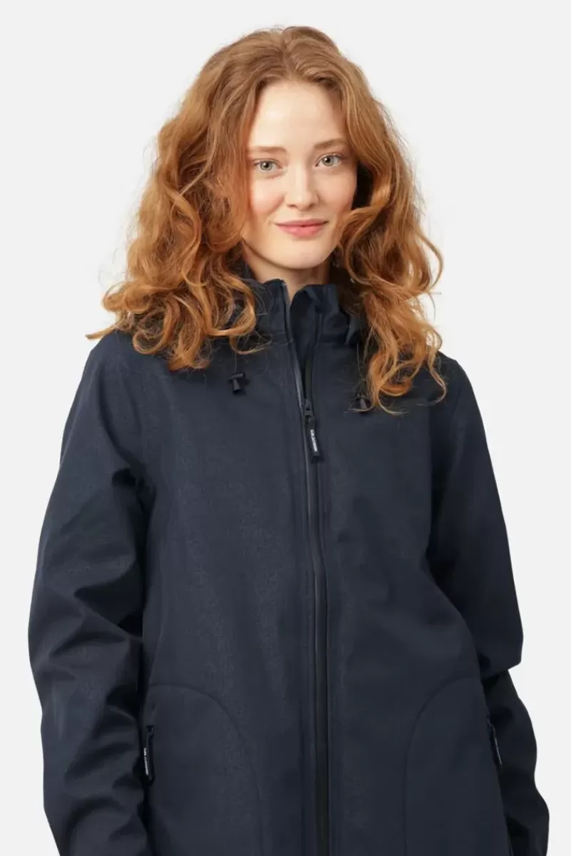 ILSE JACOBSEN Fleece Lined Raincoat In Indigo