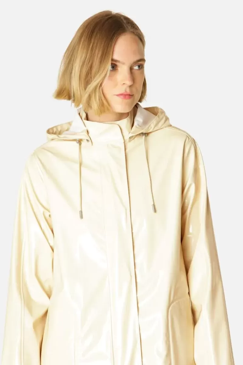 ILSE JACOBSEN Long Classic Raincoat In Gloss Sand