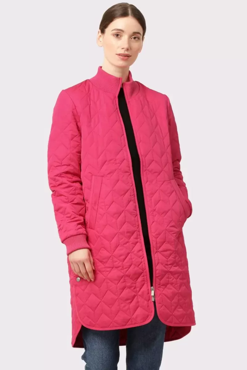 ILSE JACOBSEN Quilt Padded Coat In Magenta