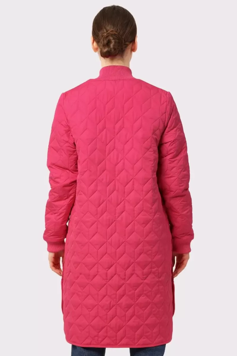 ILSE JACOBSEN Quilt Padded Coat In Magenta