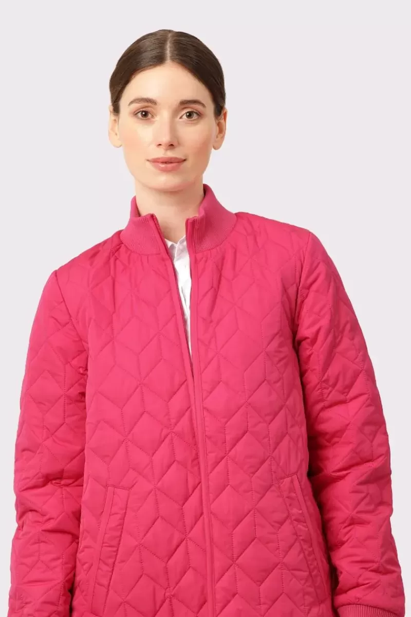 ILSE JACOBSEN Quilt Padded Jacket In Magenta