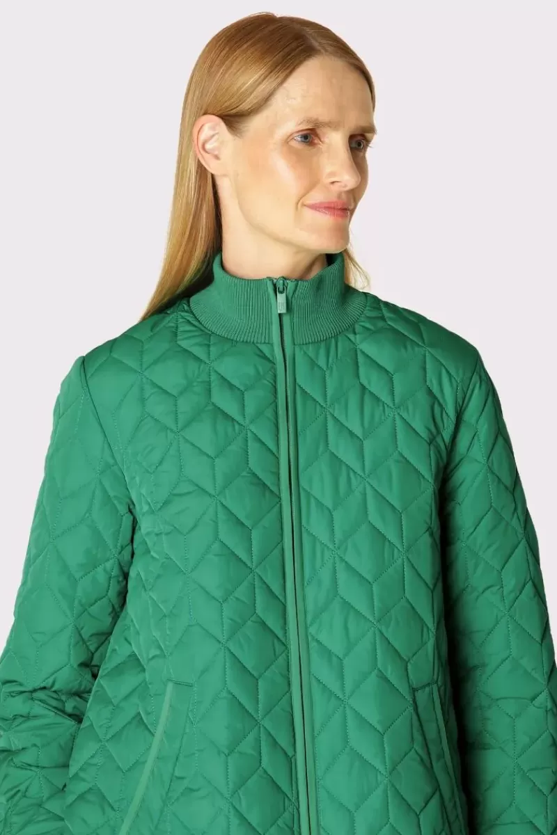 ILSE JACOBSEN Quilt Padded Jacket In Sea Plant