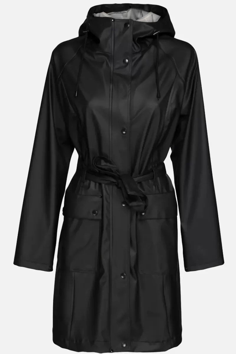 ILSE JACOBSEN Trench Raincoat In Black