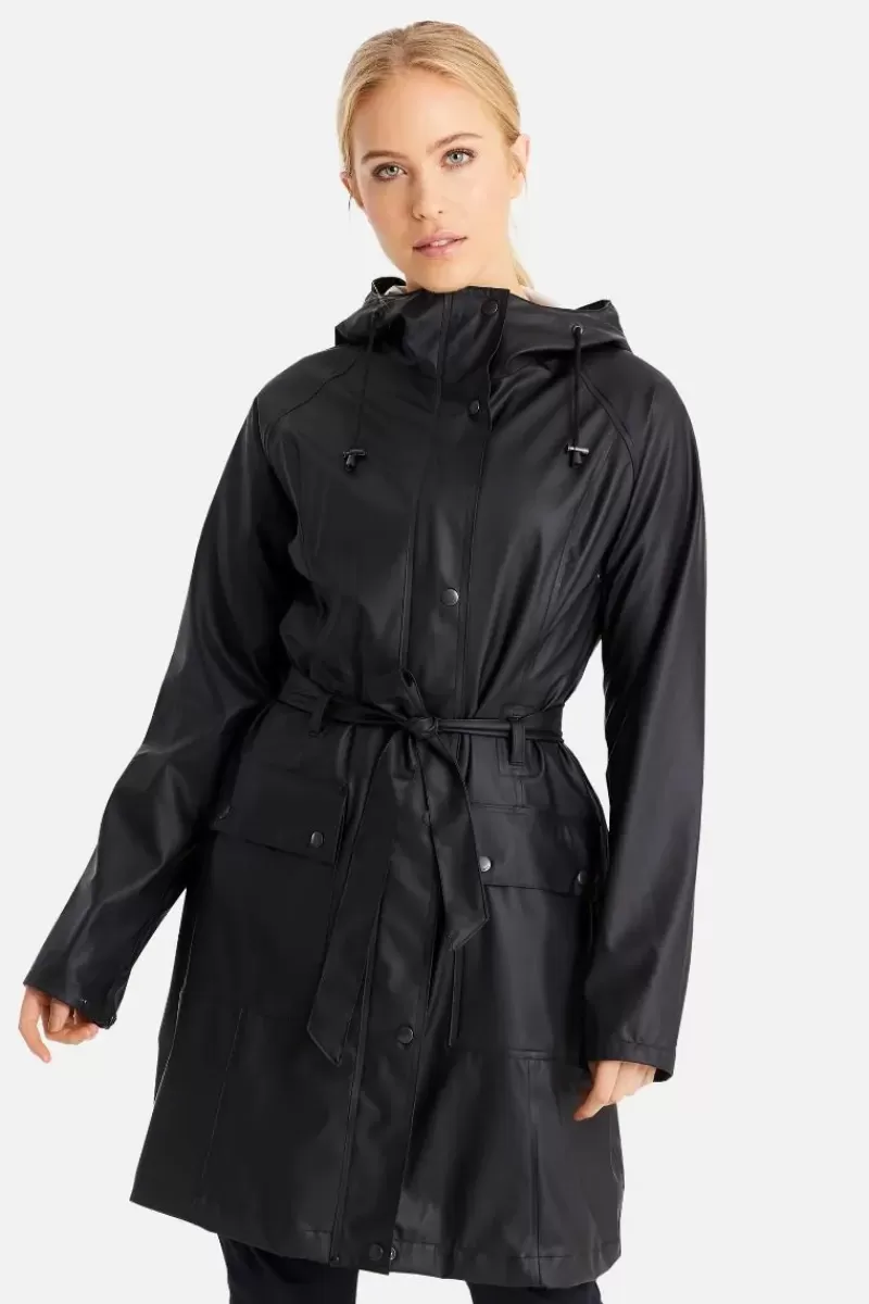 ILSE JACOBSEN Trench Raincoat In Black