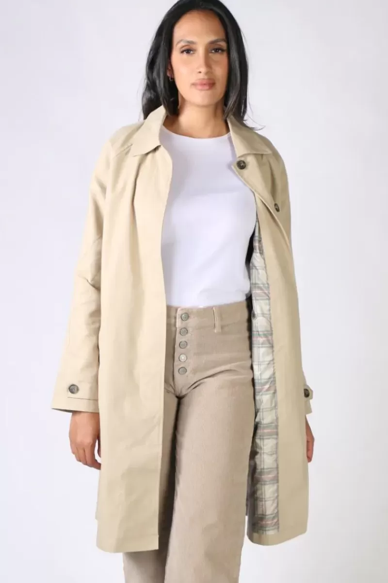 INDI AND COLD Indi & Cold Classic Gabardine Coat In Beige