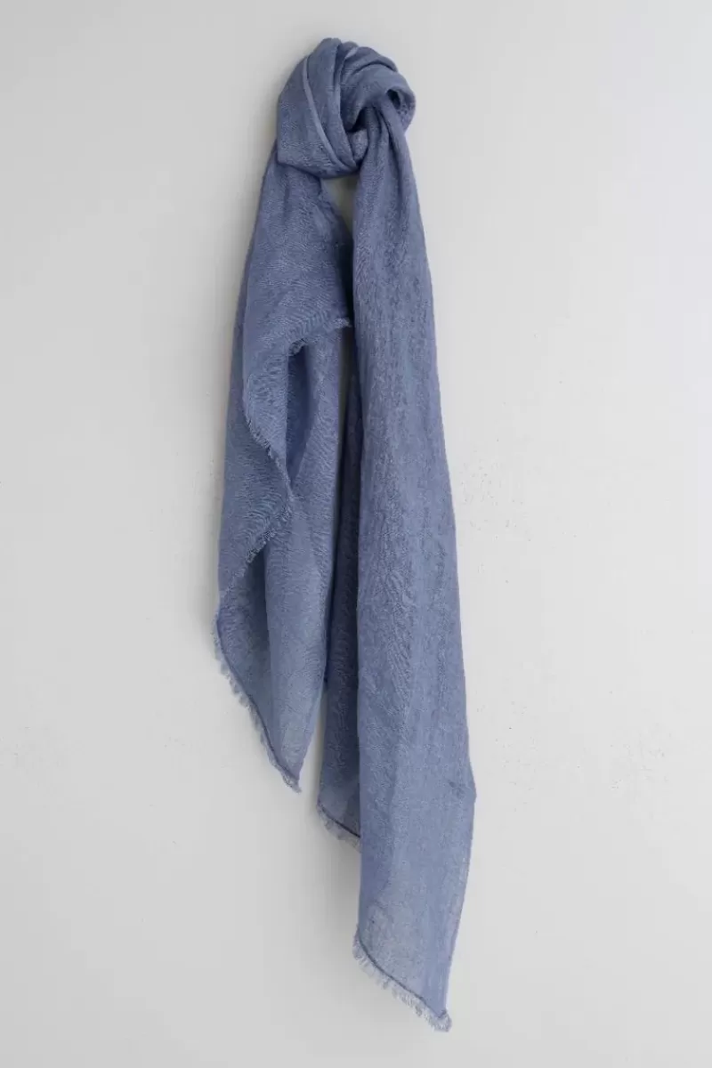 INDI AND COLD Indi & Cold Cotton Edged Scarf In Grey