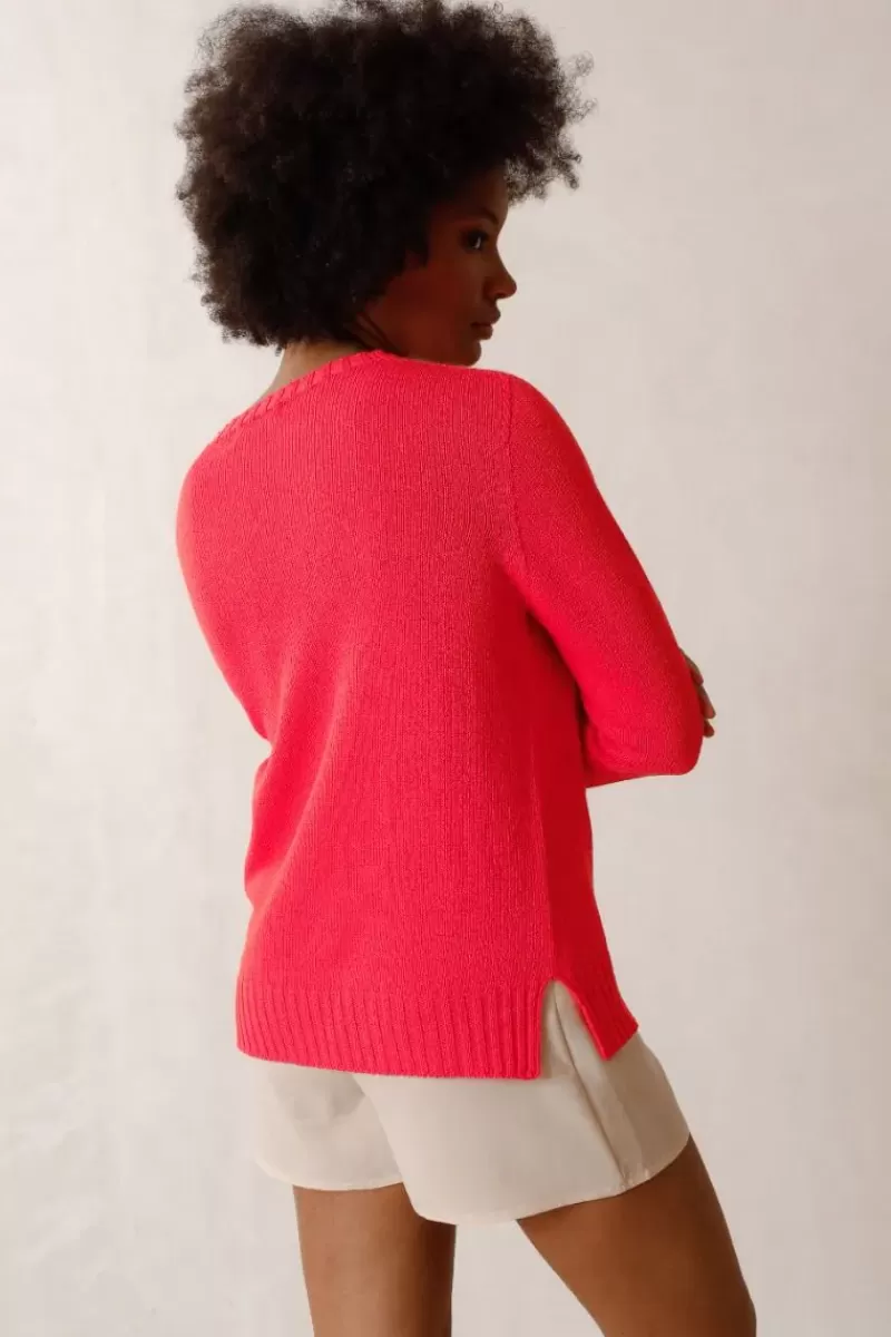 INDI AND COLD Indi & Cold Cotton Knit Sweater In Red