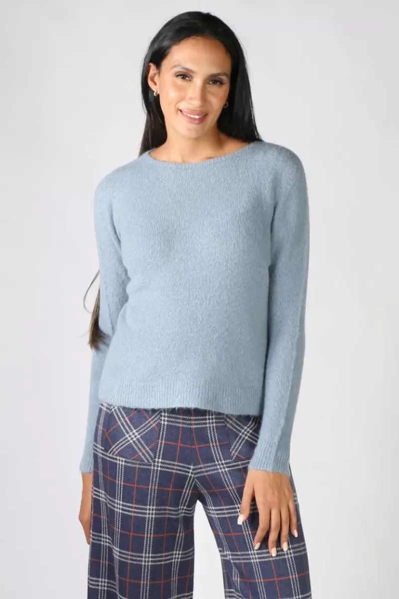 INDI AND COLD Indi & Cold Emily Knit Jumper In Blue