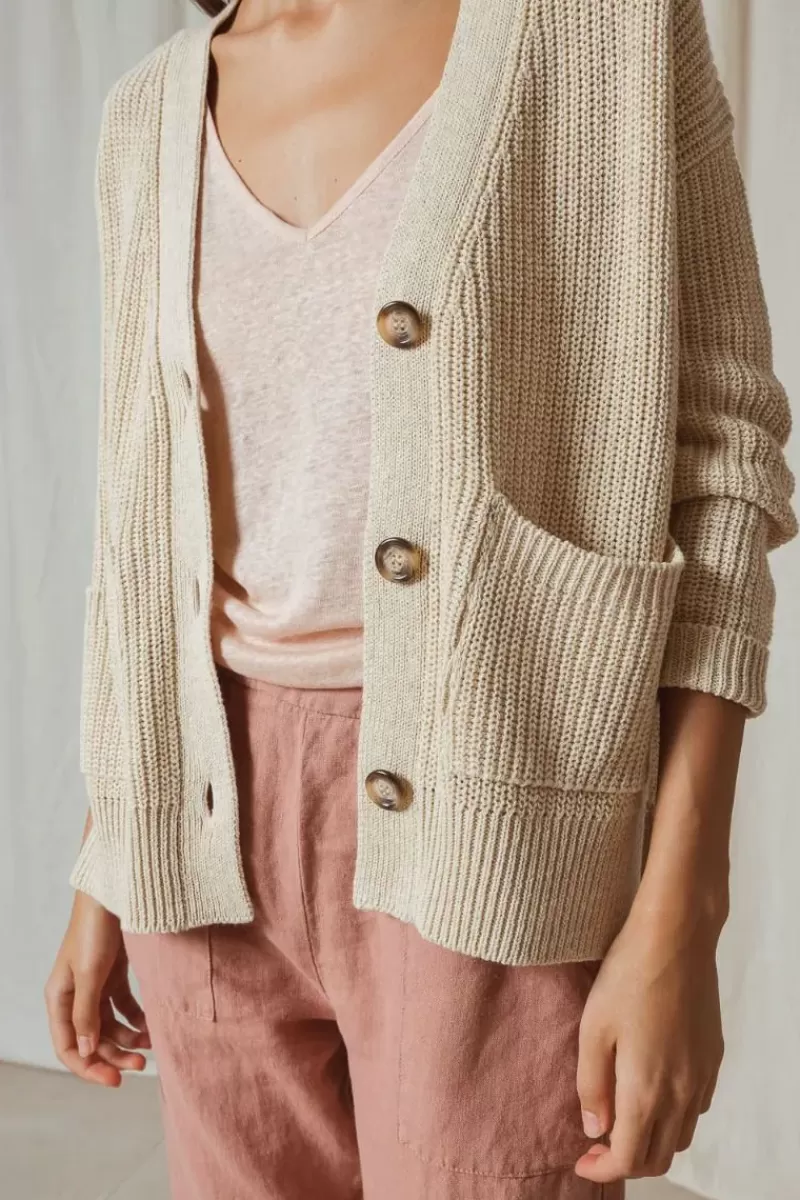 INDI AND COLD Indi & Cold Slouch Cardi In Natural