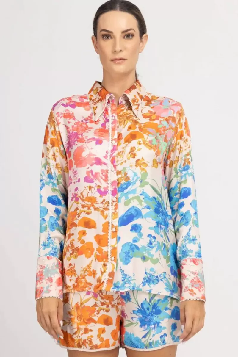 INOA Anaya Garde Shirt In Isola De Gardenia Print