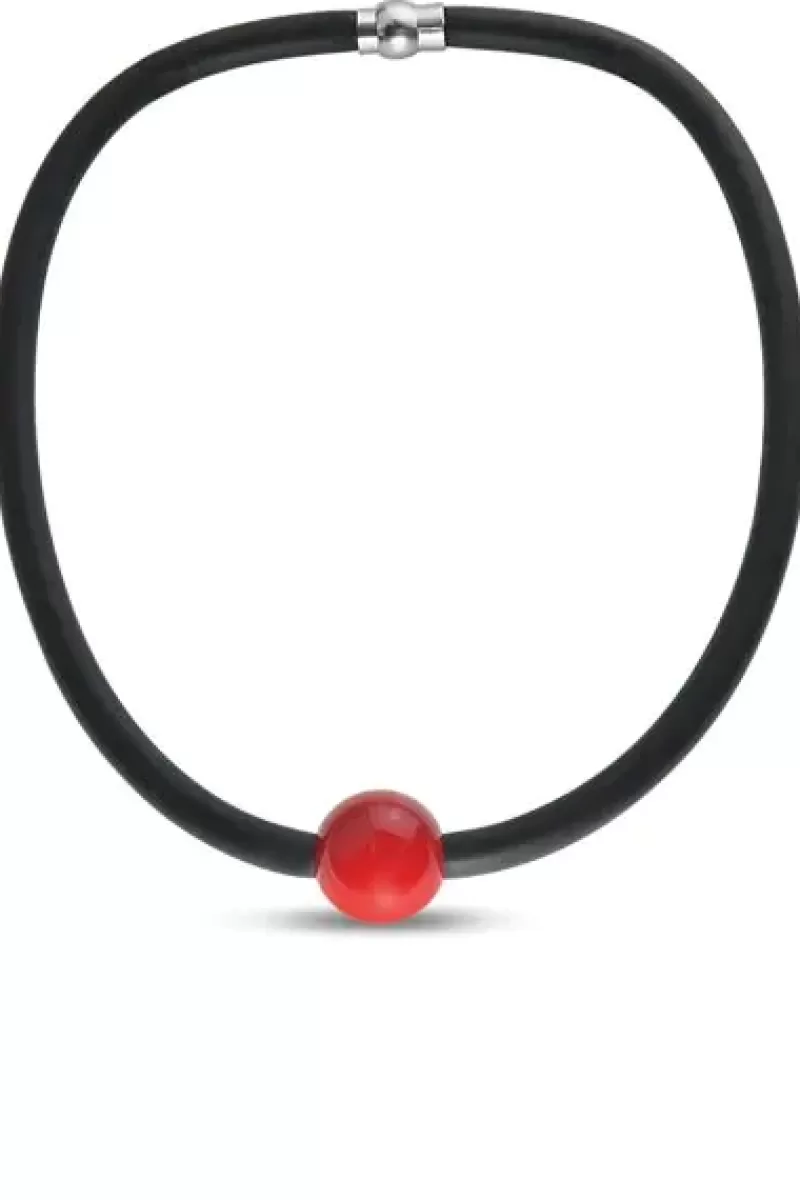 JANTAN Bead Necklace In Red