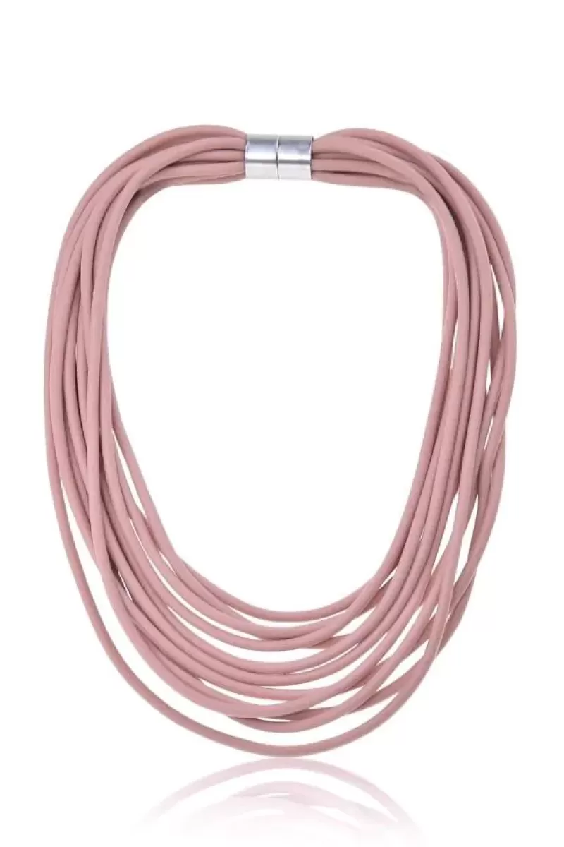 JANTAN Cord Necklace In Pink