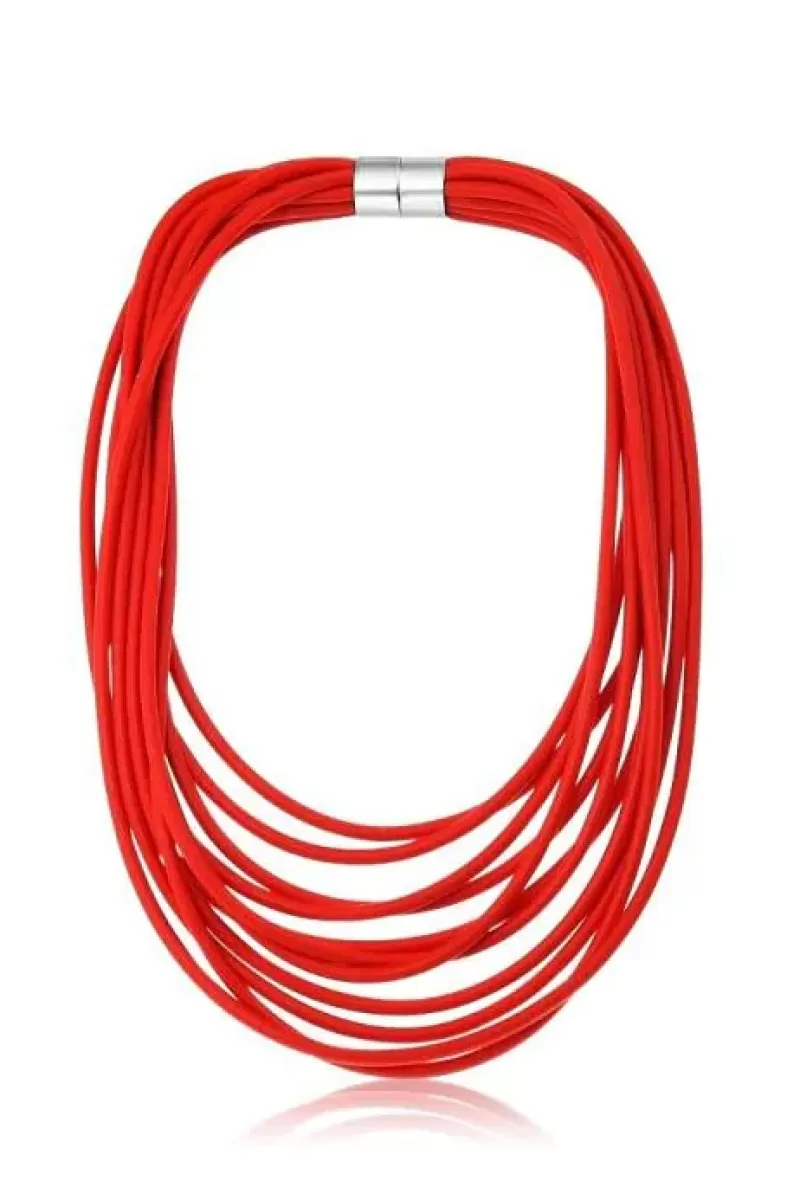 JANTAN Cord Necklace In Red