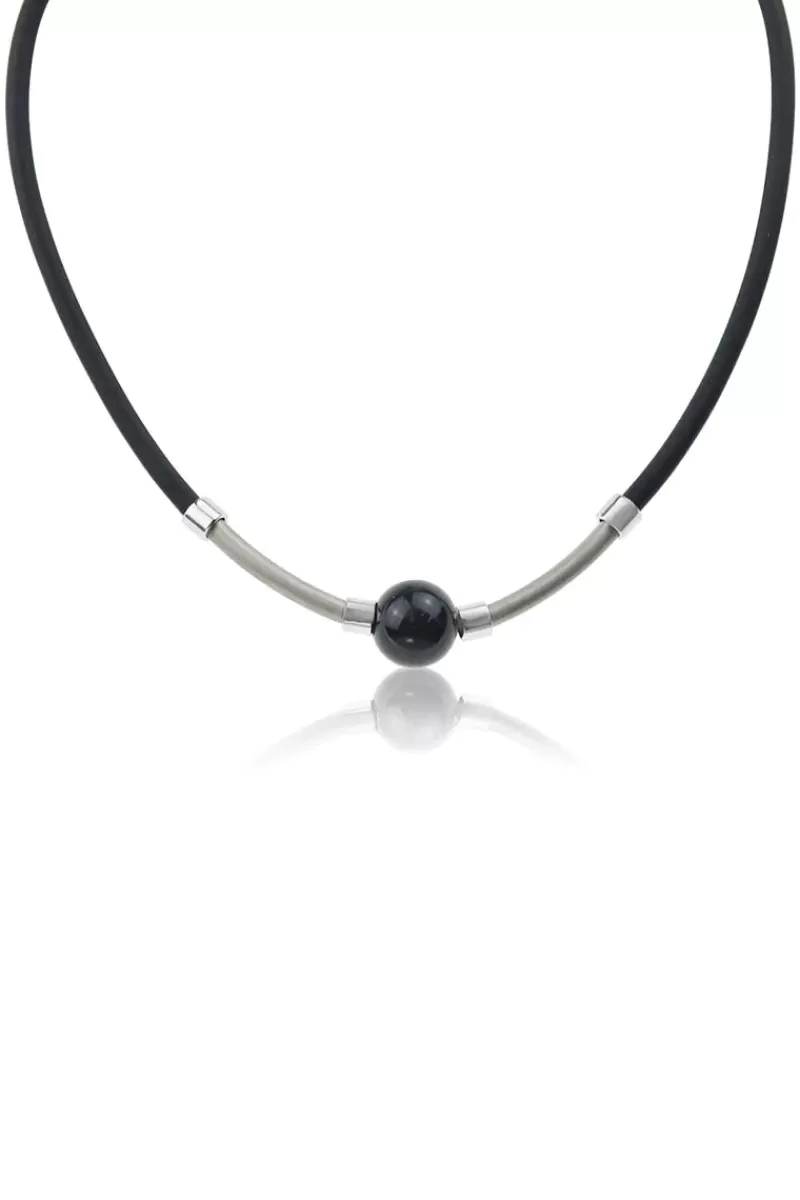 JANTAN Tube Necklace In Black