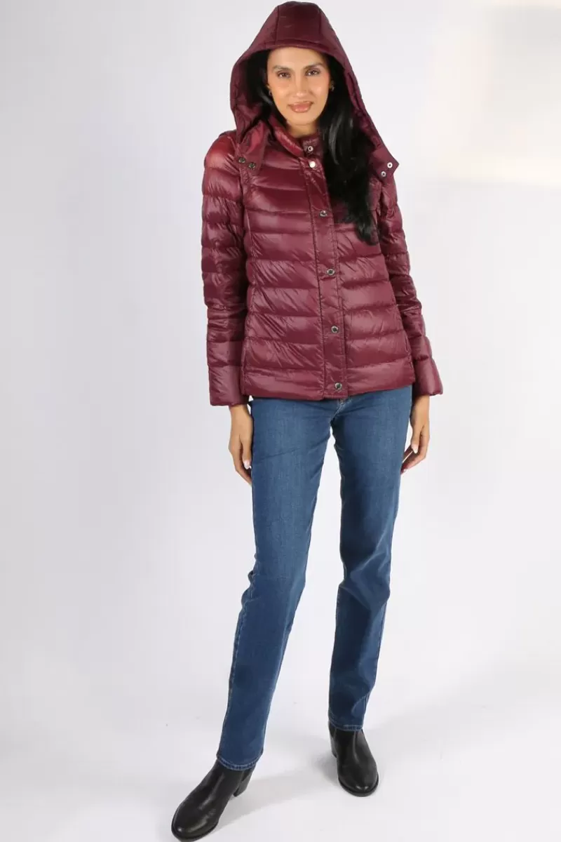 SABENA Kesta Puffer Jacket In Wine