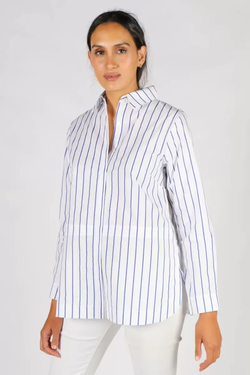 BAGRUU Lania Stripe Shirt By In White