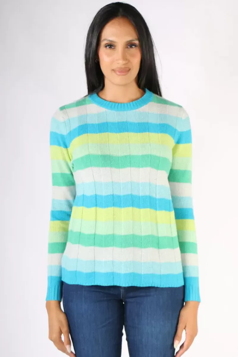 LD & CO Stripe Jumper In Aqua