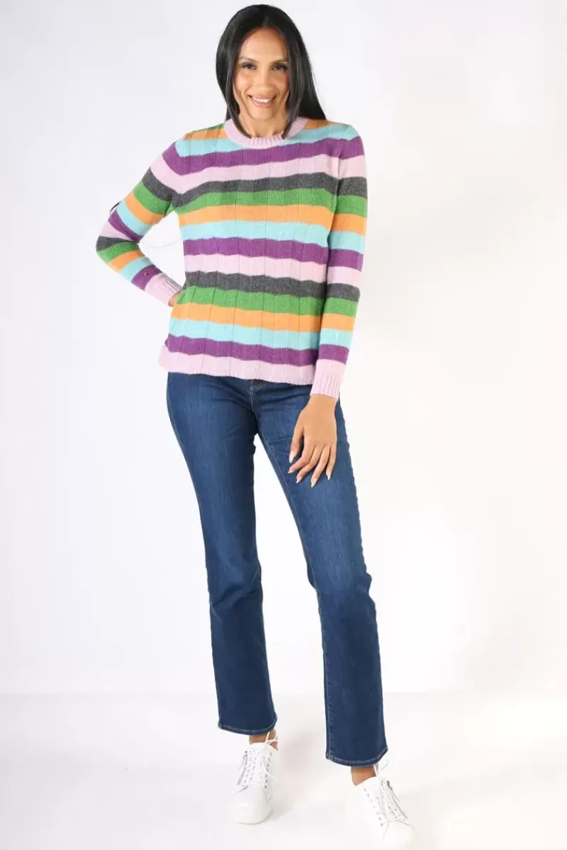 LD & CO Stripe Jumper In Lilac