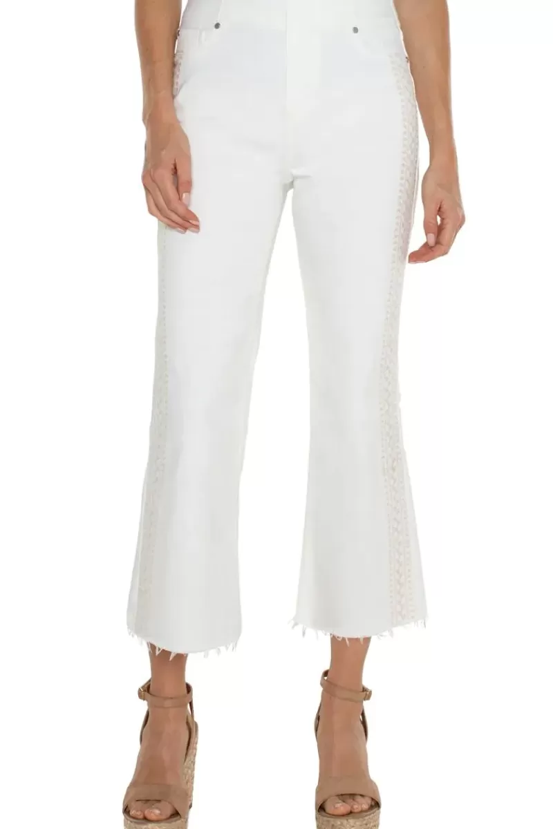 LIVERPOOL JEANS Liverpool Chloe Crop Frayed Hem Jeans In White