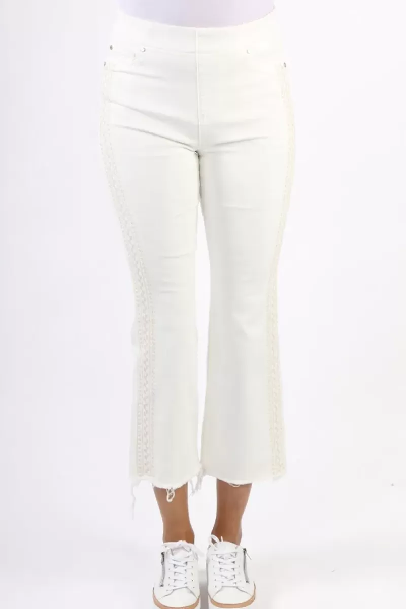 LIVERPOOL JEANS Liverpool Chloe Crop Frayed Hem Jeans In White