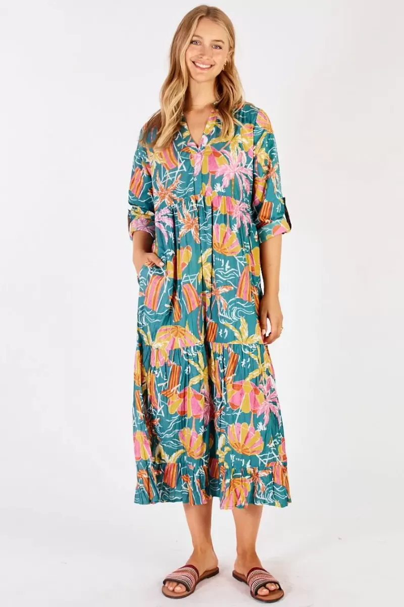 LULA SOUL Lula Life Harlow Midi Dress In Sea