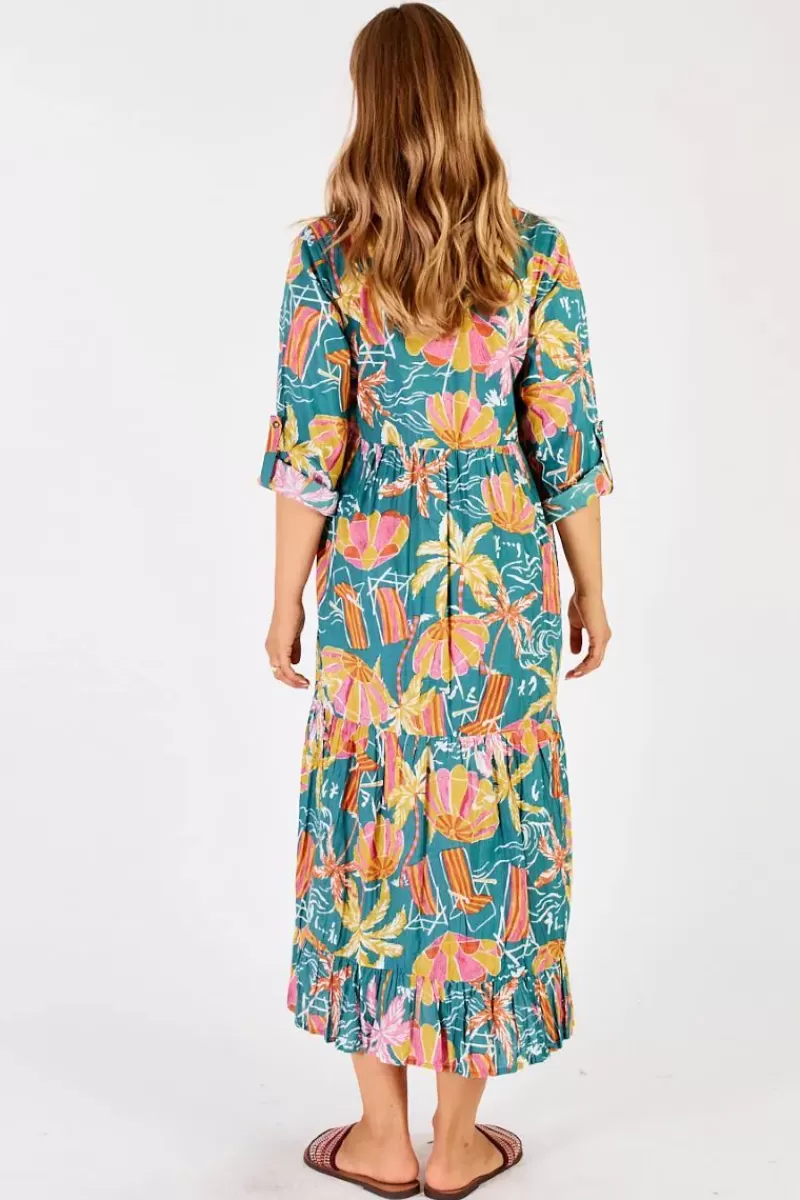 LULA SOUL Lula Life Harlow Midi Dress In Sea