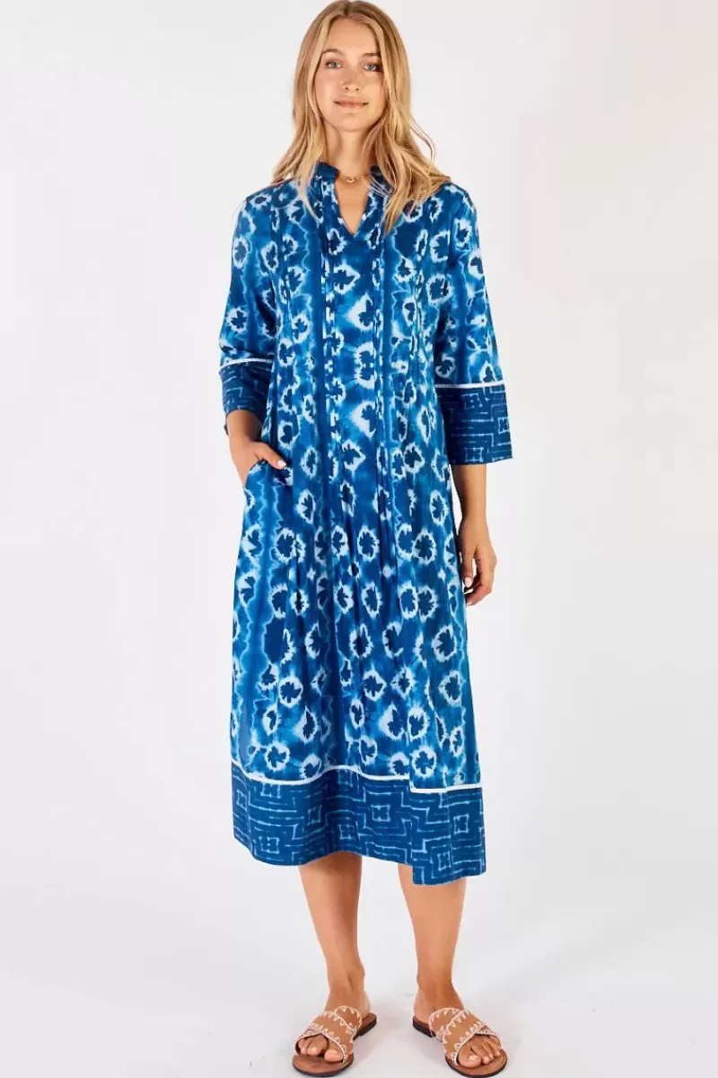 LULA SOUL Lula Life Shibori Midi Dress In Navy