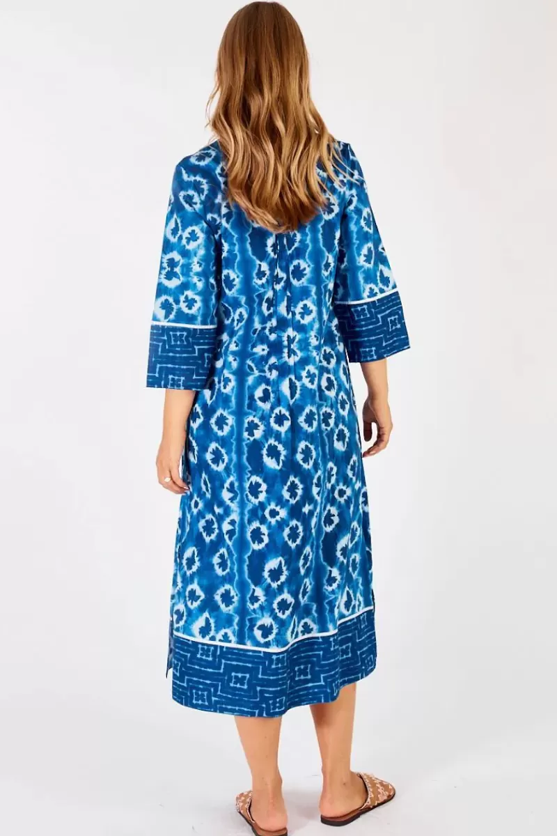 LULA SOUL Lula Life Shibori Midi Dress In Navy