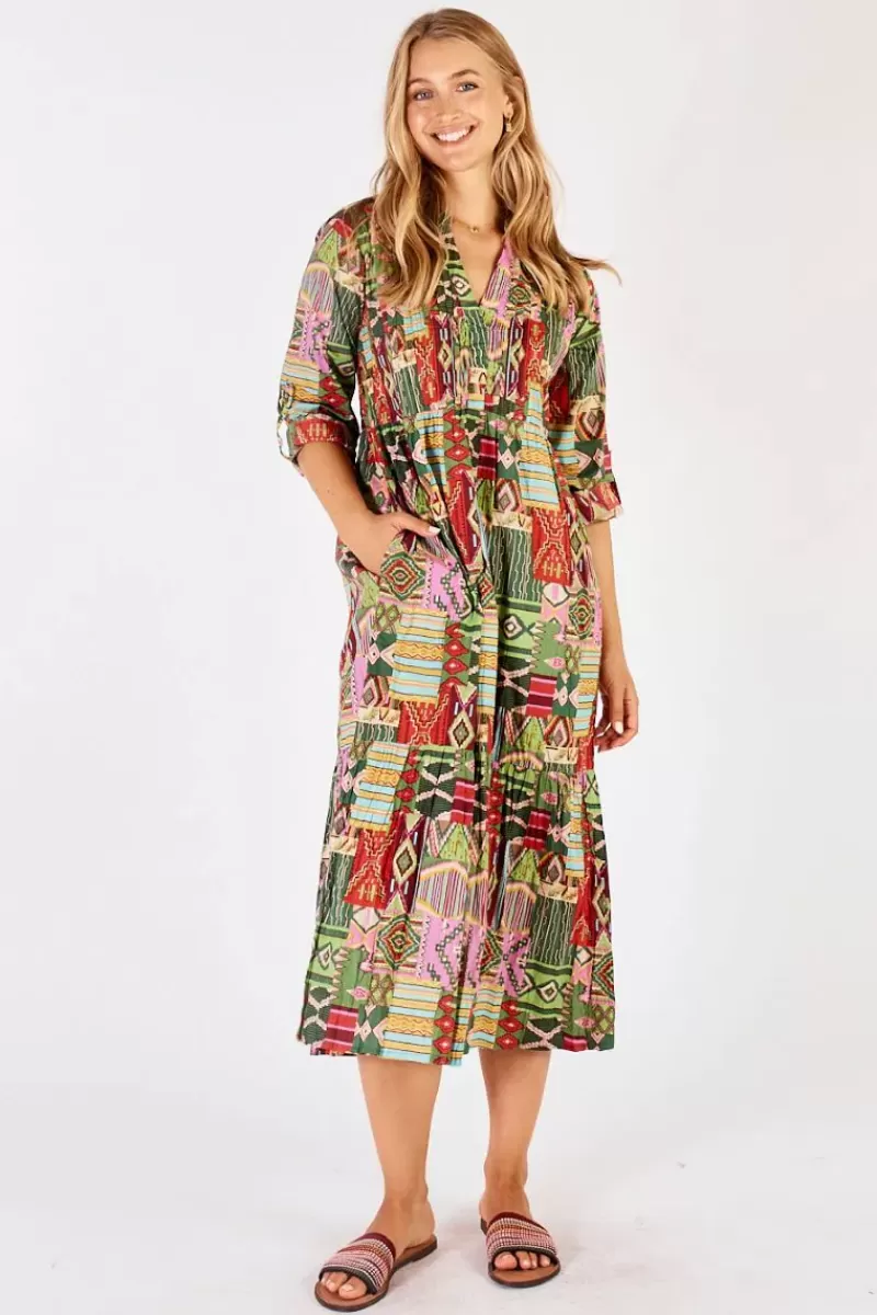 LULA SOUL Lula Life Sylvie Midi Dress In Fern