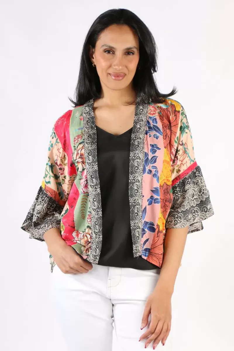 LULA SOUL Capri Bolero Jacket In Multi