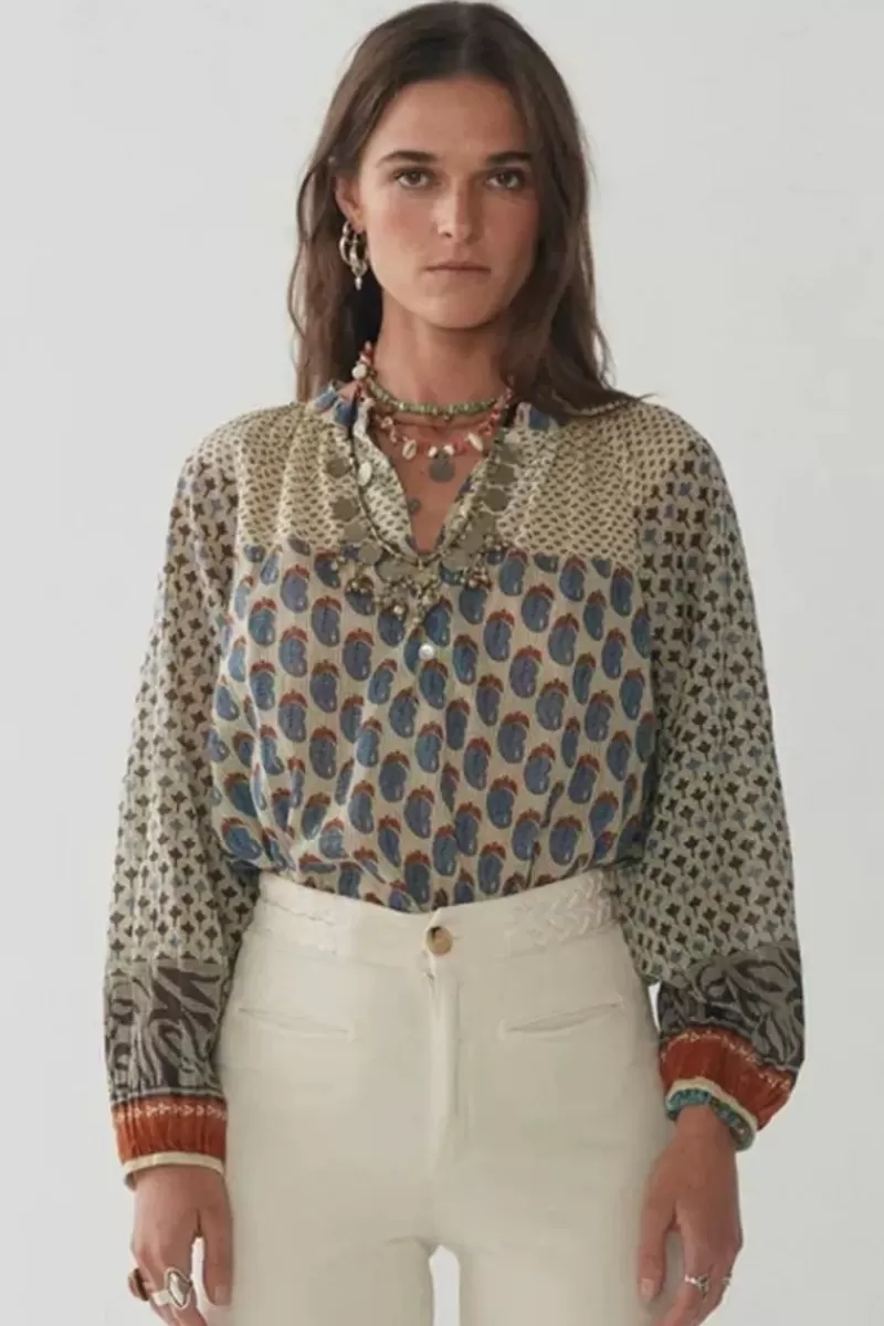 MAISON HOTEL Paloma Blouse In Blue