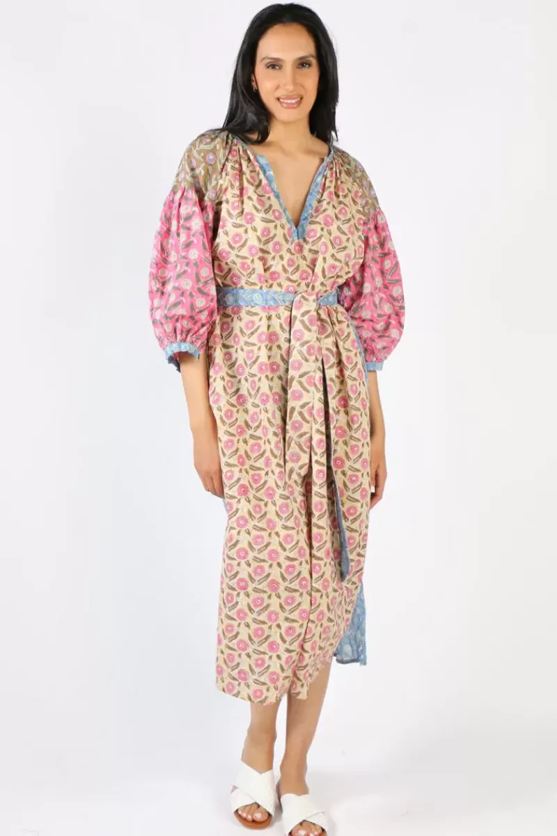 MANDALAY DESIGNS Mandalay Daisy Chain Kaftan Maxi Dress In Multi