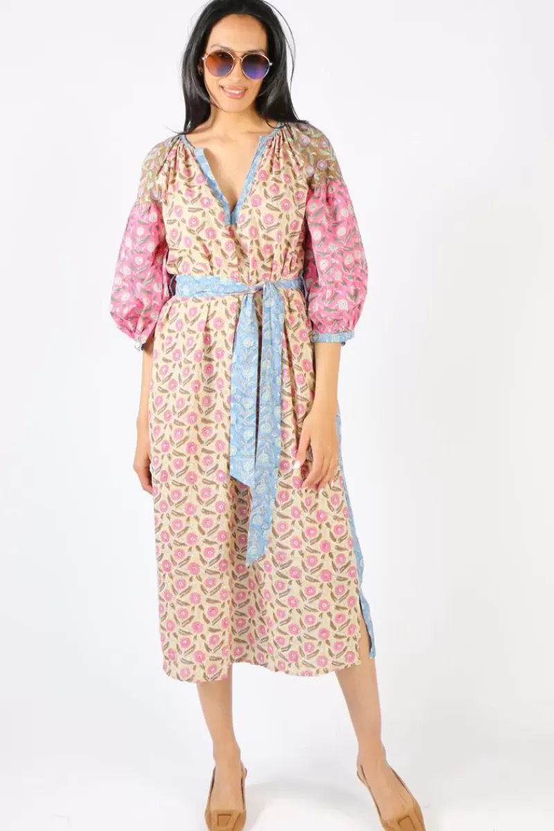 MANDALAY DESIGNS Mandalay Daisy Chain Kaftan Maxi Dress In Multi