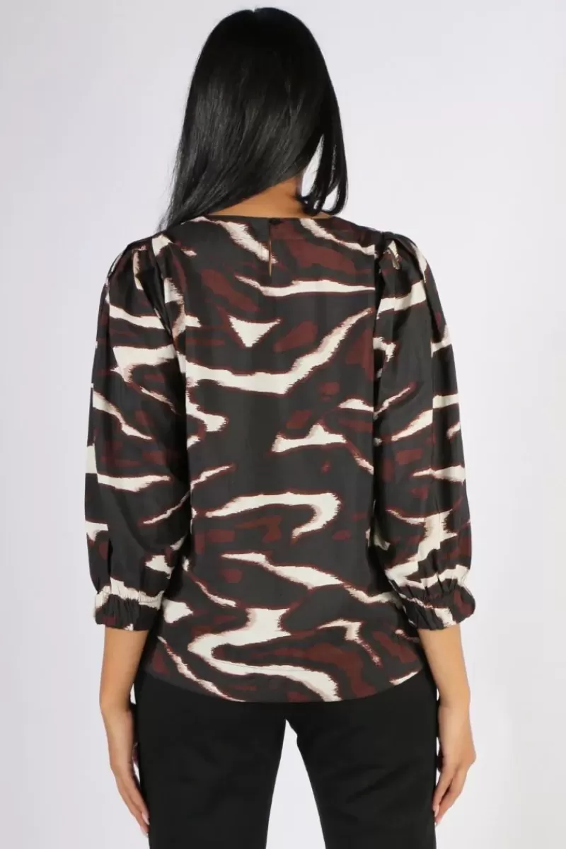 MASAI Brisa Printed Top In Coffee