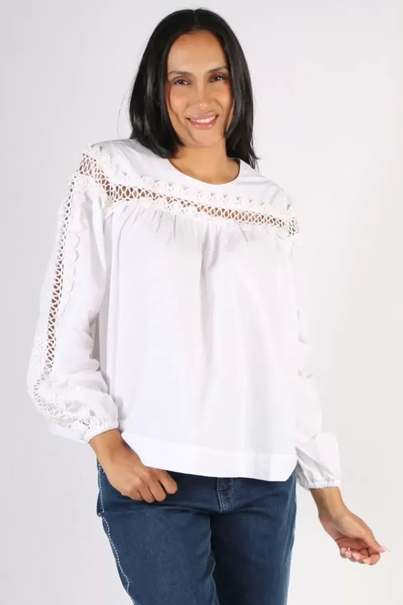 MASAI Dru Lace Shirt In White