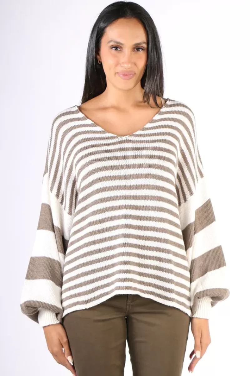 M.I.L.S.O.N Milson Ottavia Stripe Jumper In Mink