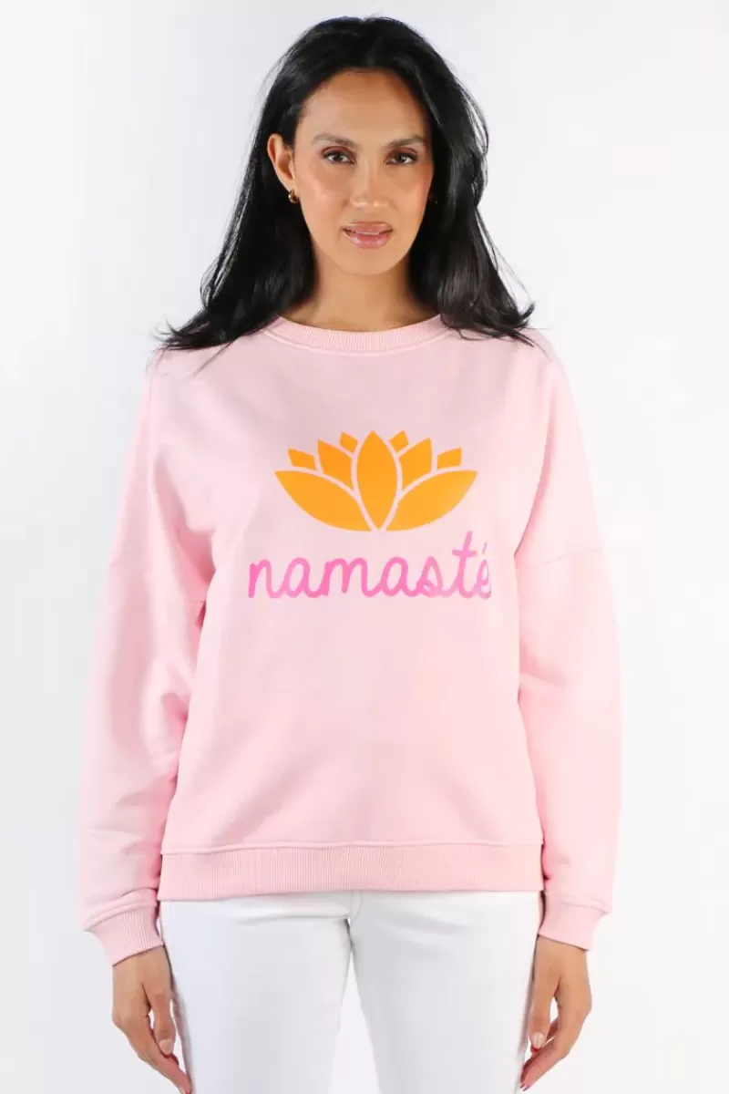 MISS GOODLIFE Namaste Sweat Top In Rose