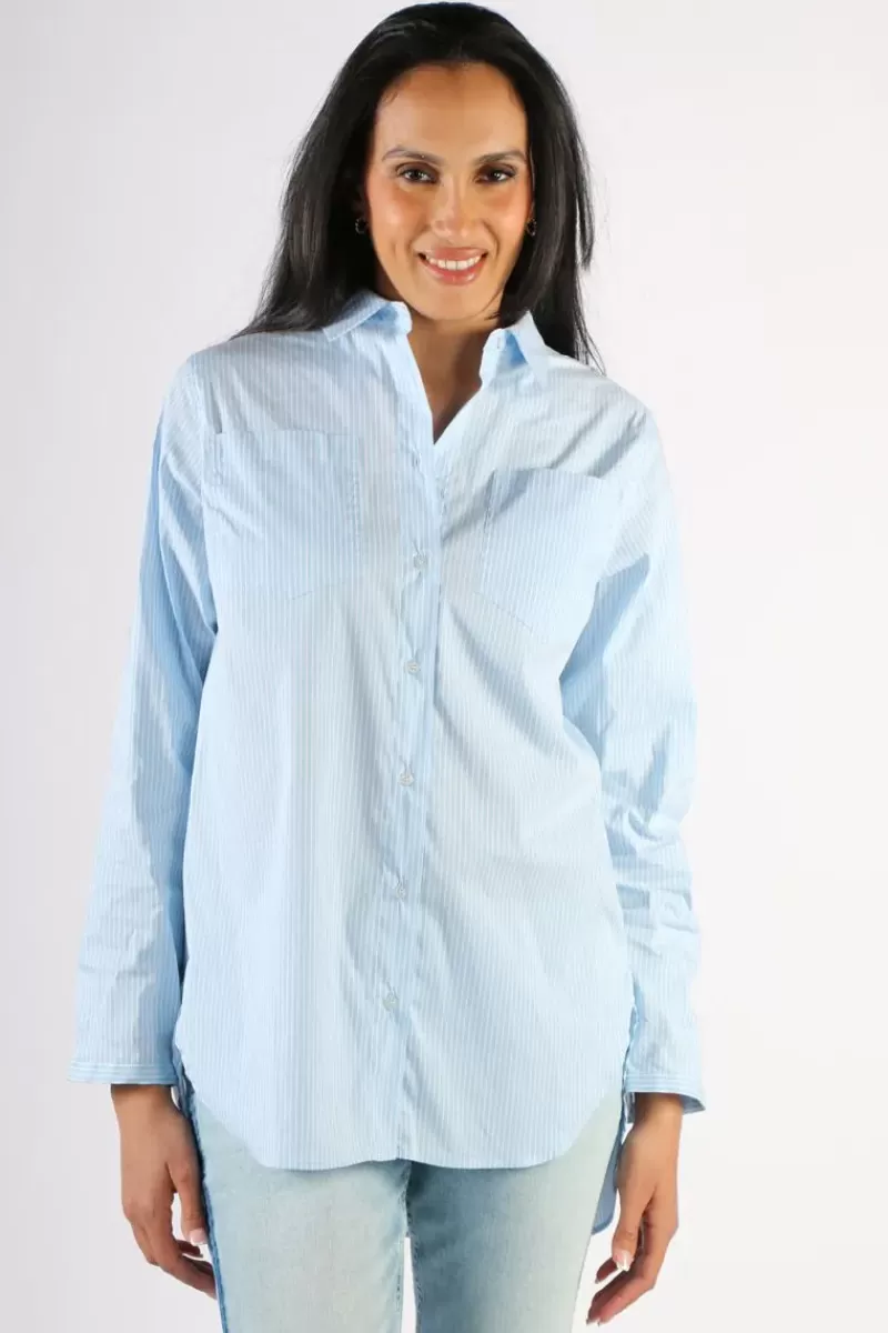 MOS MOSH Clear Skies Overshirt In Stripe