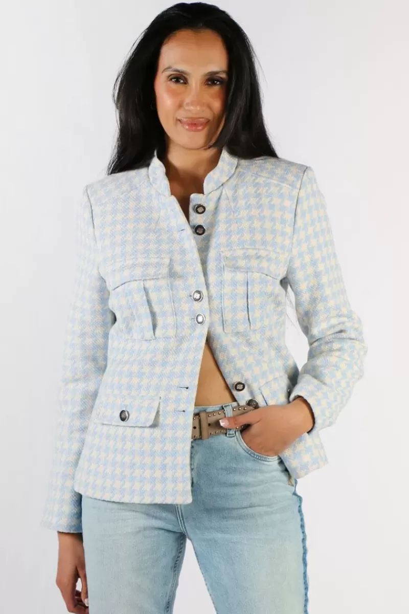 MOS MOSH Iris Ester Jacket In Sky Check