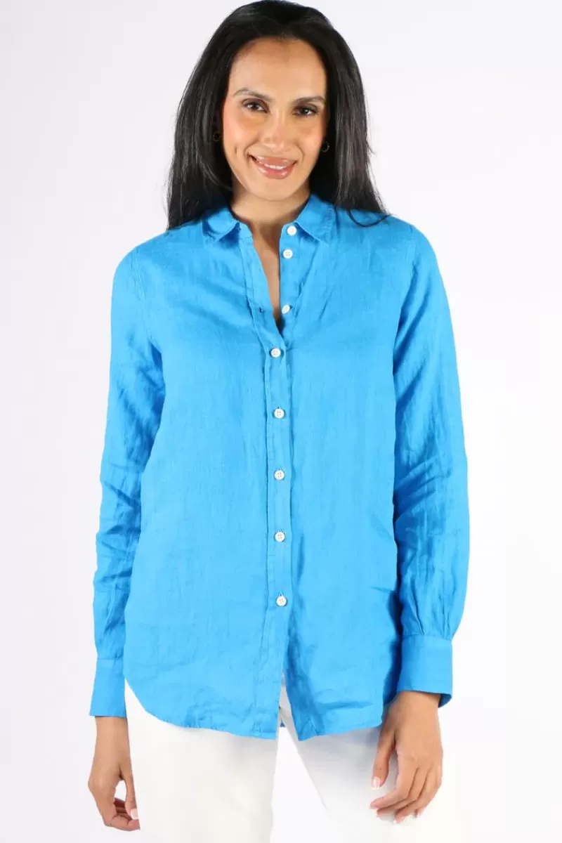 MOS MOSH Kali Linen Shirt In Regatta