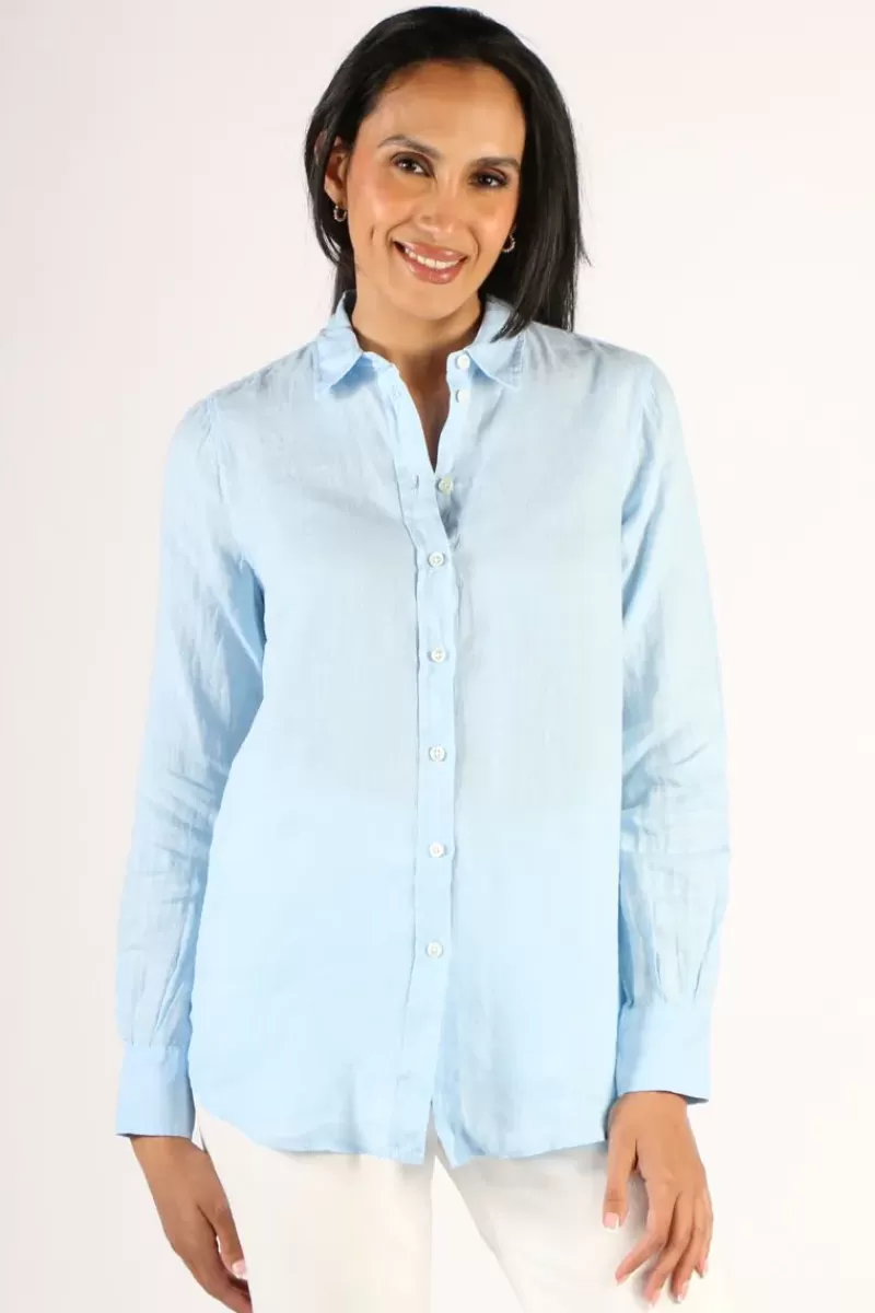 MOS MOSH Kali Linen Shirt In Sky