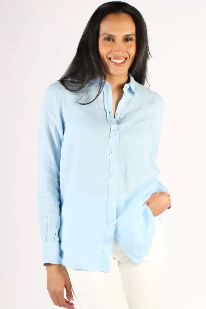 MOS MOSH Kali Linen Shirt In Sky