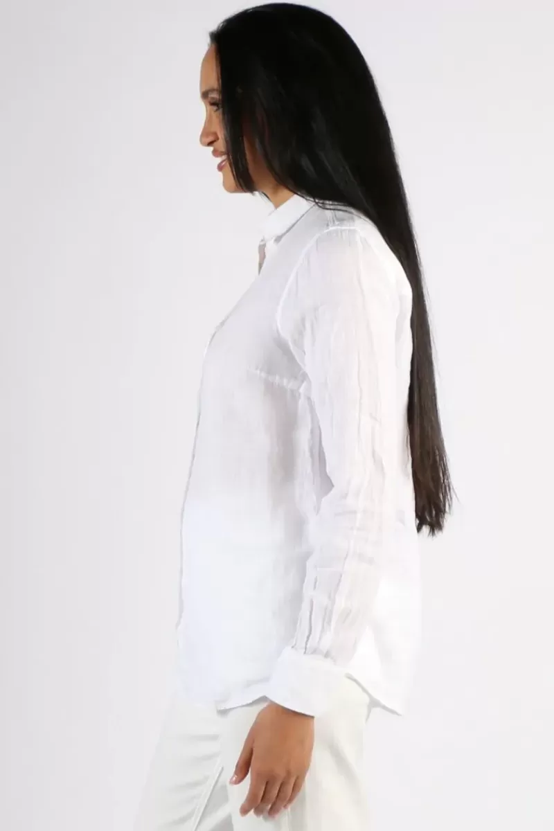 MOS MOSH Kali Linen Shirt In White