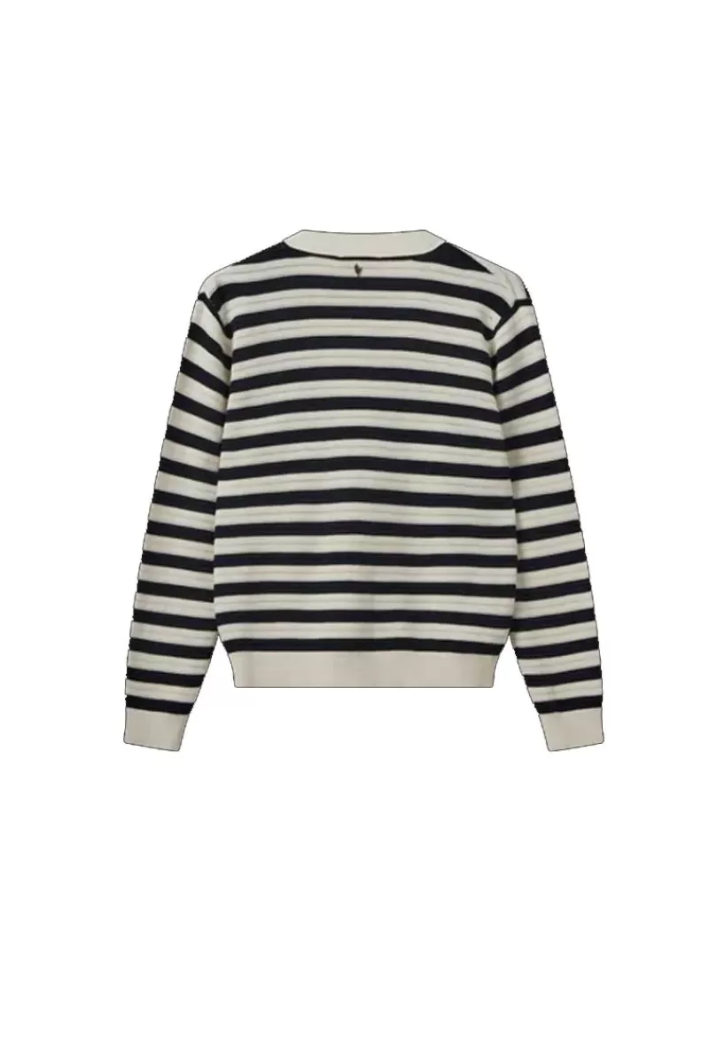 MOS MOSH Kisana Stripe Cardi In Ecru