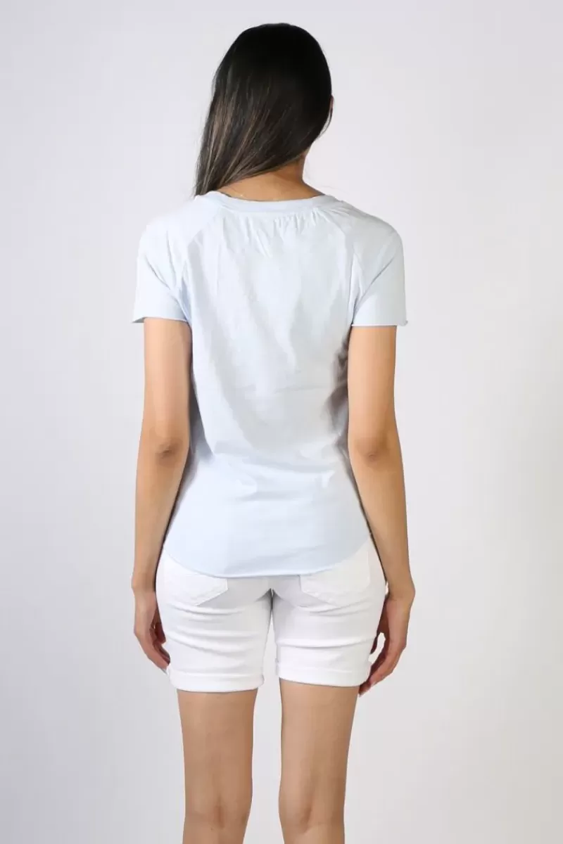 MOS MOSH Paulina Tee In Blue