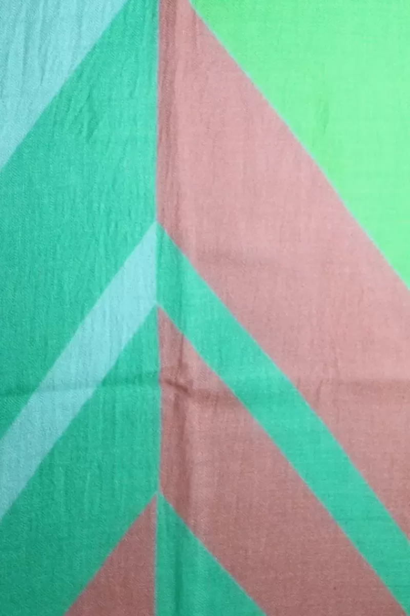 NAMASKAR Geometric Print Scarf In Green