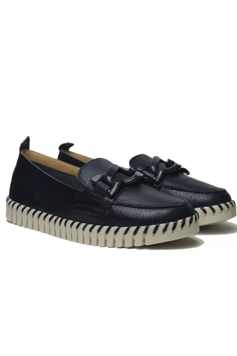 NEO By Nu Ziza Flat Chain Loafer In Marine