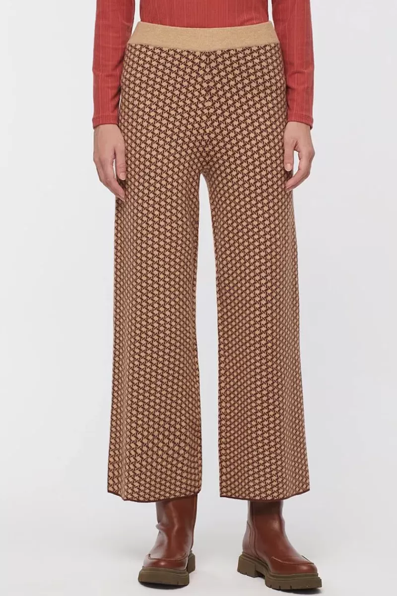 NICE THINGS Double Knit Jacquard Trousers In Check