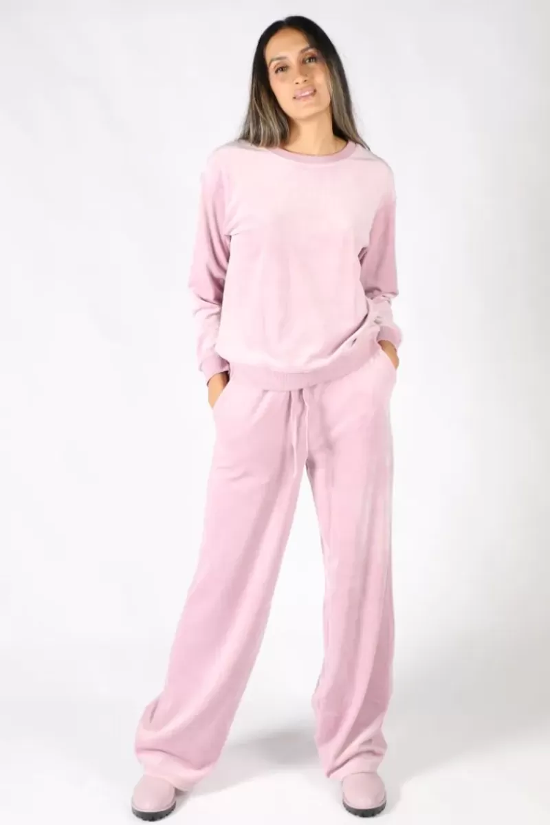 NYDJ Velour Wide Leg Jogger In Pink