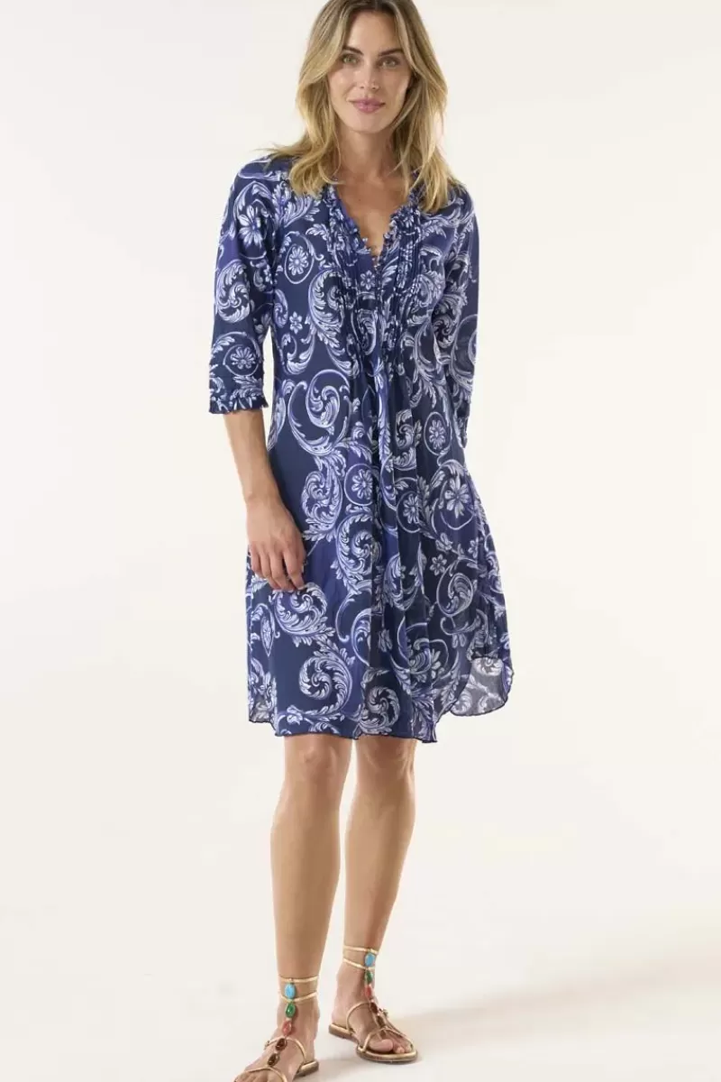 ONE SEASON Beco Middy Poppy Dress In Navy